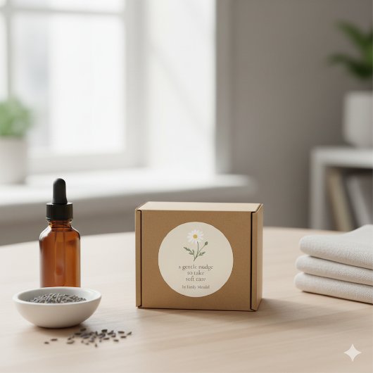 Chamomile Sprig - Soft Cream ラウンドシール