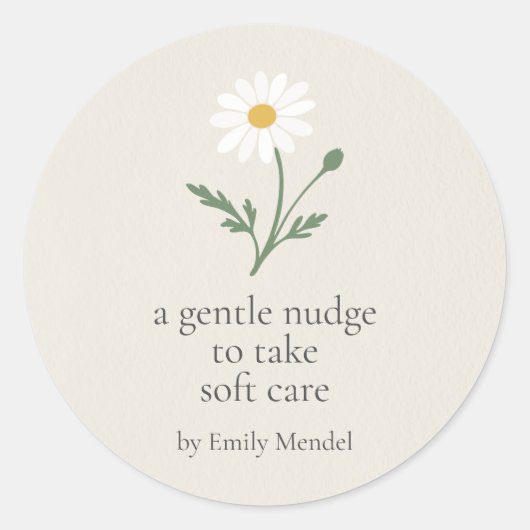 Chamomile Sprig - Soft Cream ラウンドシール (正面)