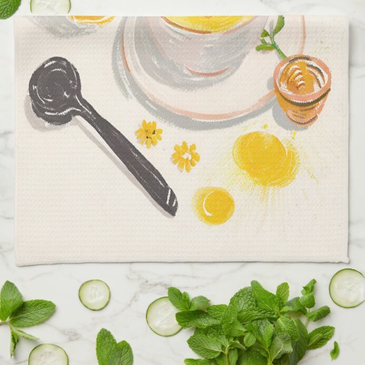 Chamomile Tea & Honey Kitchen Towels キッチンタオル (折り畳み)