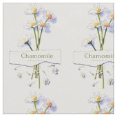 Chamomile vintage watercolour ファブリック (クローズアップ)