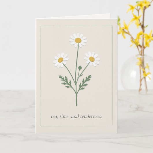 Chamomile Wishes - Soft Cream カード (黄色い花)