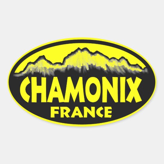 Chamonixフランス黄色の楕円形のシール 楕円形シール (正面)