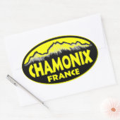 Chamonixフランス黄色の楕円形のシール 楕円形シール (封筒)