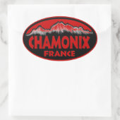Chamonix France赤い楕円形のシール 楕円形シール (バッグ)