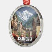 Chamonix France Mont Blanc メタルオーナメント (左)