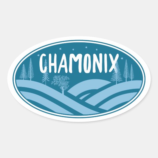 Chamonix France Outdoors 楕円形シール (正面)