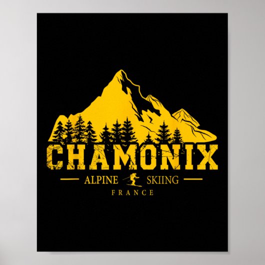 Chamonix France Ski Resort Alpine Skiing French Al ポスター (正面)