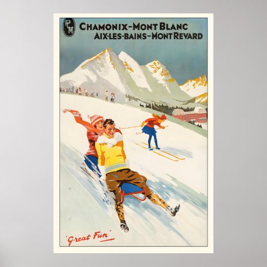 Chamonix Mont-Blanc Aix les Bains Mont Revard ポスター (正面)