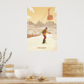 Chamonix Mont Blanc Snowboarding Travel Poster ポスター (キッチン)