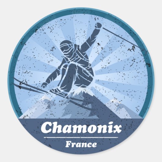 Chamonix Station de ski - Skieur ラウンドシール (正面)