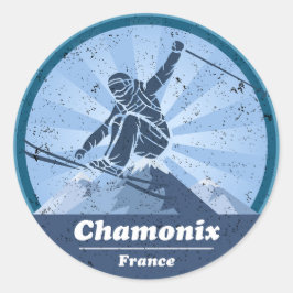 Chamonix Station de ski - Skieur ラウンドシール