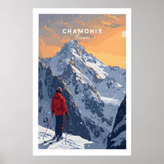 Chamonix Travel Poster - France 1 ポスター (正面)