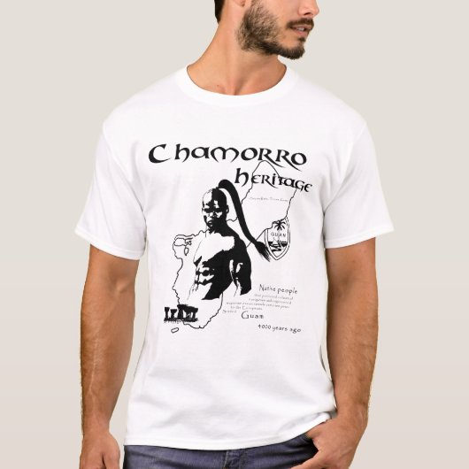 Chamorroの精神bw Tシャツ (正面)
