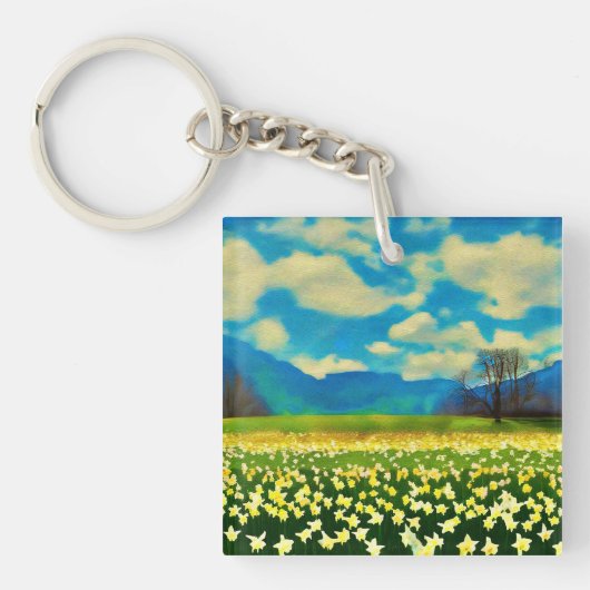 Champ de jonquilles - peinture キーホルダー (正面)