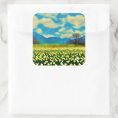 Champ de jonquilles - peinture スクエアシール (バッグ)