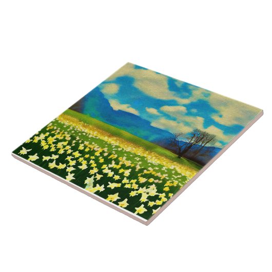 Champ de jonquilles - peinture タイル (側面)