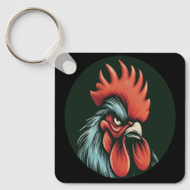 "Champ Grumpy Rooster" Double Sided Aluminum  キーホルダー