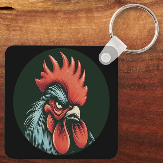 "Champ Grumpy Rooster" Double Sided Aluminum  キーホルダー (裏面)