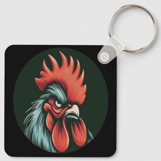 "Champ Grumpy Rooster" Double Sided Aluminum  キーホルダー (裏面)