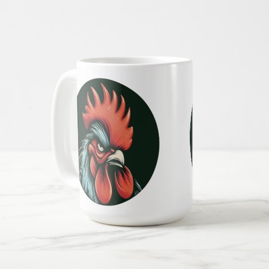"Champ the Grumpy Rooster" Mug コーヒーマグカップ (正面左)