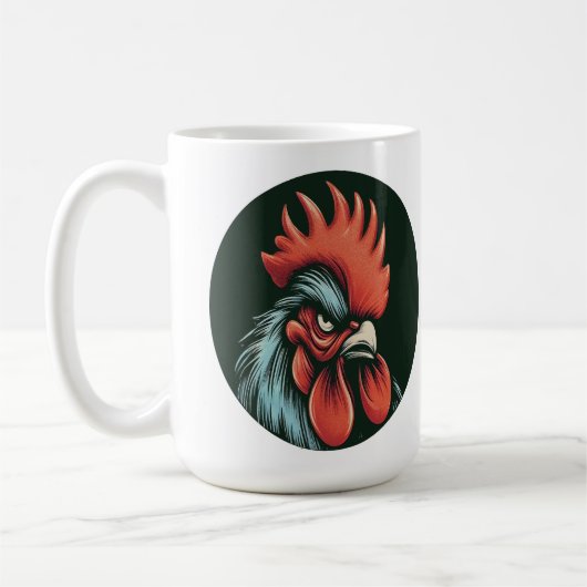"Champ the Grumpy Rooster" Mug コーヒーマグカップ (左)