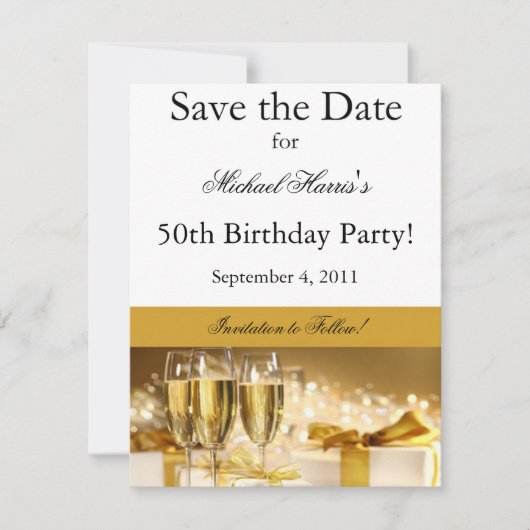 Champaagneの保存日付の招待状 セーブザデート (正面)
