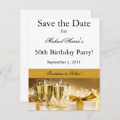 Champaagneの保存日付の招待状 セーブザデート (正面/裏面)