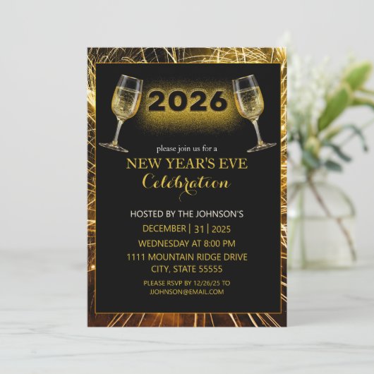 Champagne and Fireworks New Year's 招待状 (スタンド正面)