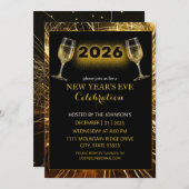 Champagne and Fireworks New Year's 招待状 (正面/裏面)