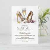Champagne and Floral High Heel Shoes 招待状 (スタンド正面)