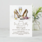 Champagne and Floral Shoes Brunch and Bubbly 招待状 (スタンド正面)