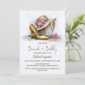 Champagne and Gold Shoes Brunch and Bubbly 招待状 (スタンド正面)