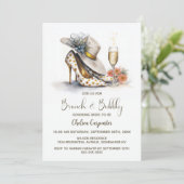 Champagne and Polka Dot Shoes Brunch and Bubbly 招待状 (スタンド正面)