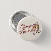 Champagne Anniversary Celebration Script Graphic 缶バッジ (正面&裏面)
