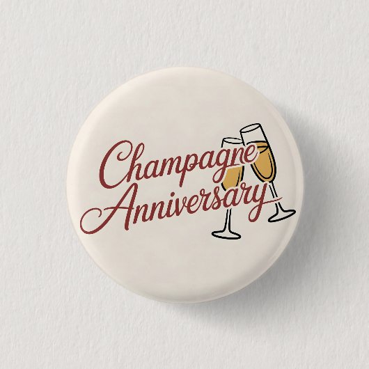 Champagne Anniversary Celebration Script Graphic 缶バッジ (正面)