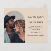 Champagne arch photo wedding Save the Date card (正面)