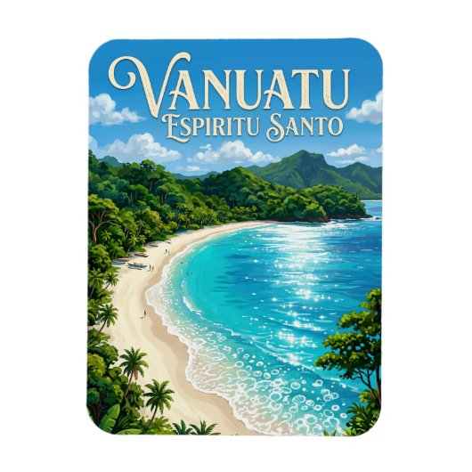 Champagne Beach Vanuatu マグネット (縦)