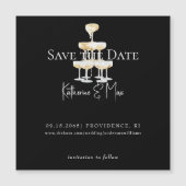 Champagne Black Wedding Save the Date Magnetic (正面)