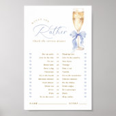  Champagne Blue Bow Would She Rather Game Digital ポスター (正面)