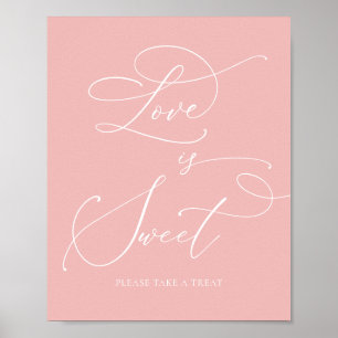 Champagne Blush Bridal Shower Love is Sweet Sign ポスター
