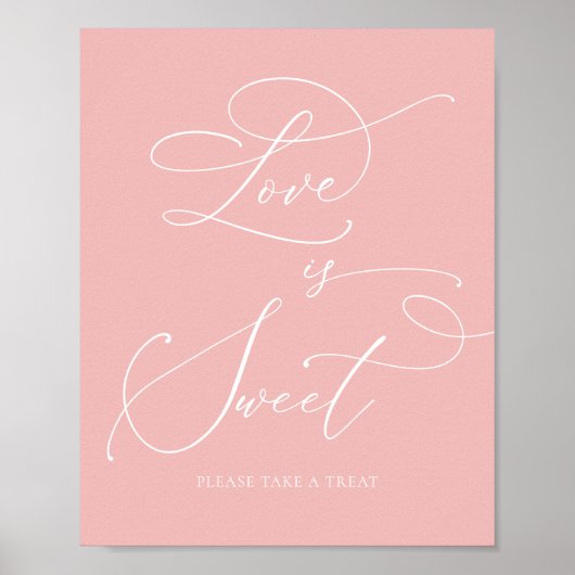 Champagne Blush Bridal Shower Love is Sweet Sign ポスター (正面)
