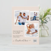 Champagne Blush PHOTO Wedding Invitation QR Code 招待状 (スタンド正面)