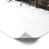 Champagne Bottle Wall Art Print 'Black Fizz' ポスター (角)