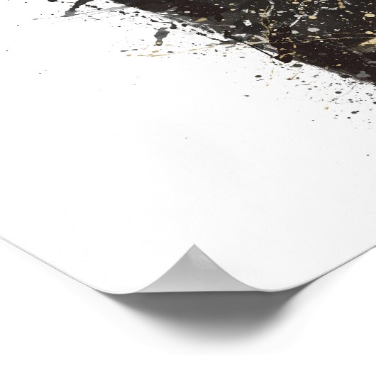 Champagne Bottle Wall Art Print 'Black Fizz' ポスター (角)