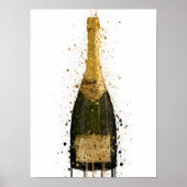 Champagne Bottle Wall Art Print 'Fool's Gold' ポスター (正面)