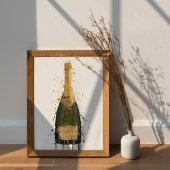Champagne Bottle Wall Art Print 'Fool's Gold' ポスター