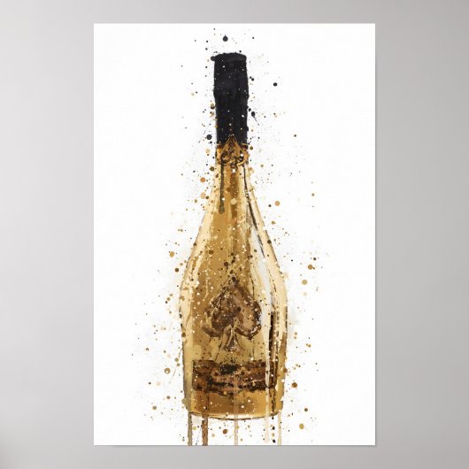 Champagne Bottle Wall Art Print 'Midas' ポスター (正面)