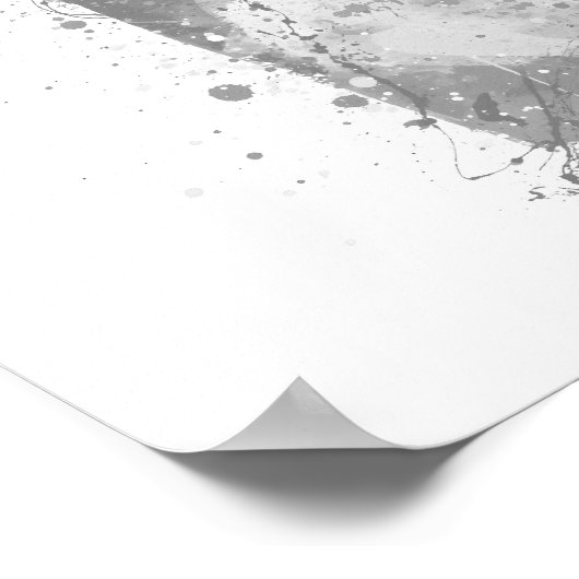 Champagne Bottle Wall Art Print 'Rosy' Grey ポスター (角)