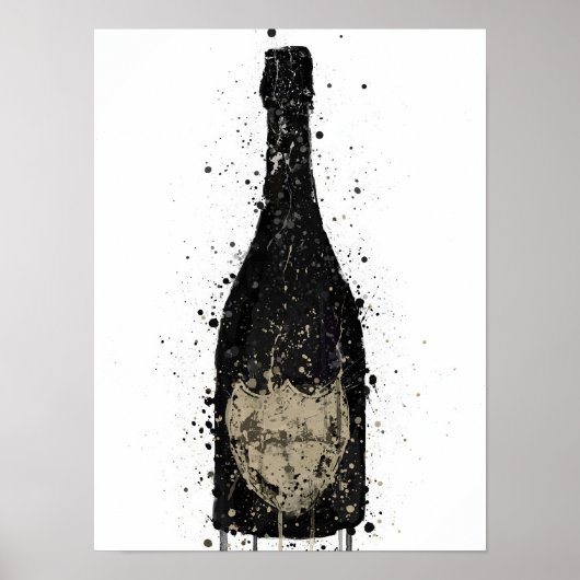 Champagne Bottle Wall Art Print 'Vanta' ポスター (正面)