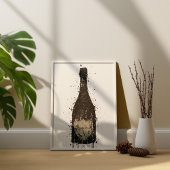 Champagne Bottle Wall Art Print 'Vanta' ポスター